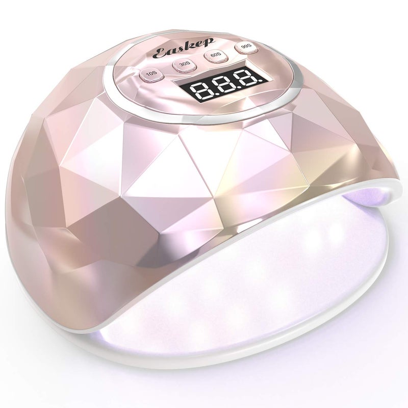 Easkep UV Light for Nails Lamp  86W UV LED Nail Lamp Gel Nail Polish Curing Dryer for Salon 4 Timer Setting Auto Sensor Machine Gold